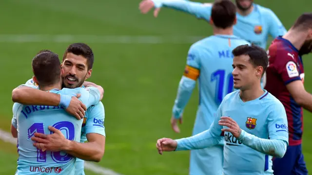 Barcelona celebrate against Eibar