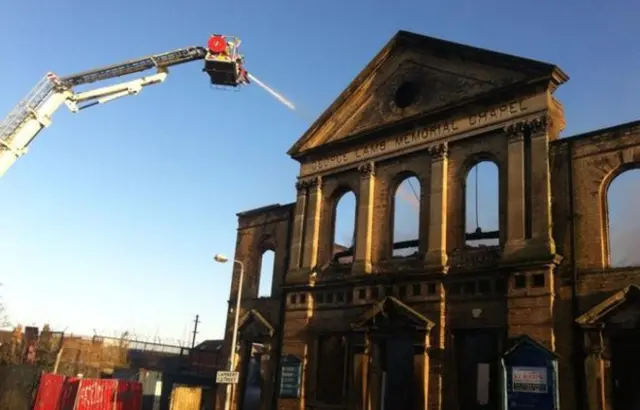 The derelict George Lamb Memorial Chapel.