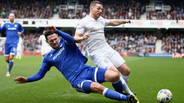 Sean Morrison tackles QPR's Conor Washington