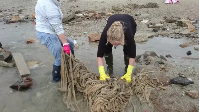 Waste on beach