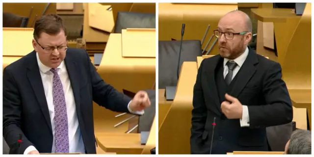 Labour MSP Colin Smyth and Scottish Green Party co-convener Patrick Harvie clash