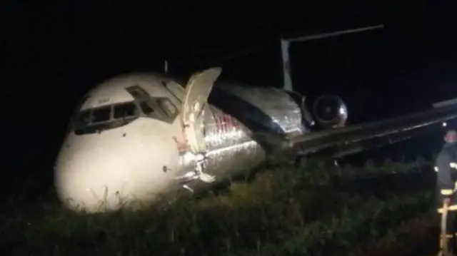 The crashed plane in Port Harcourt