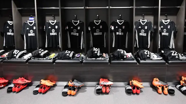 Fulham dressing room