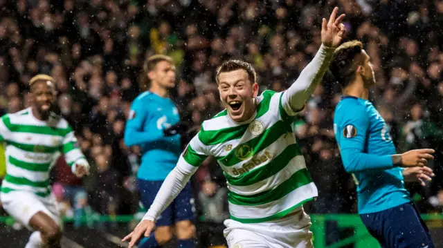 Celtic's Callum McGregor celebrates scoring against Zenit