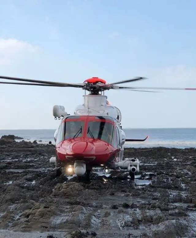 Helicopter in north Devon