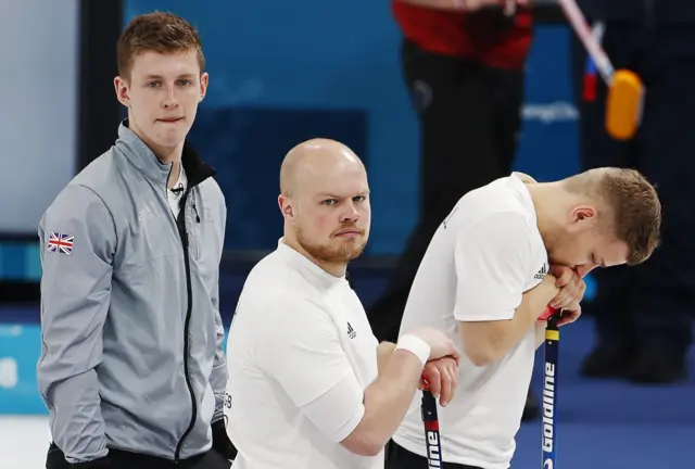 GB's male curlers after Switzerland loss