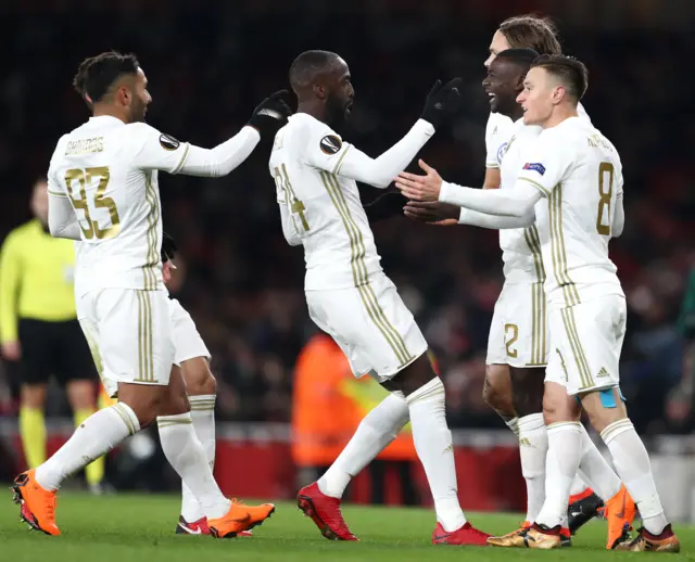 Ostersunds celebrate against Arsenal