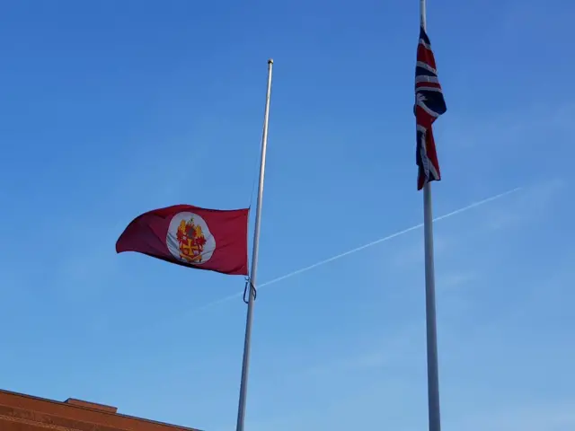 Flags at half mast