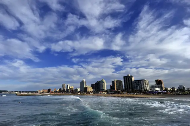 A view of the beach of Durban on 16 June, 2010 as the 2010 World Cup hosted by South Africa continues through July 11.