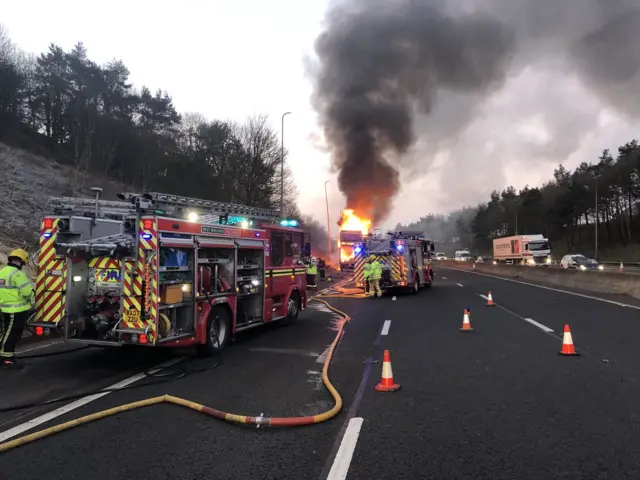 M5 lorry fire