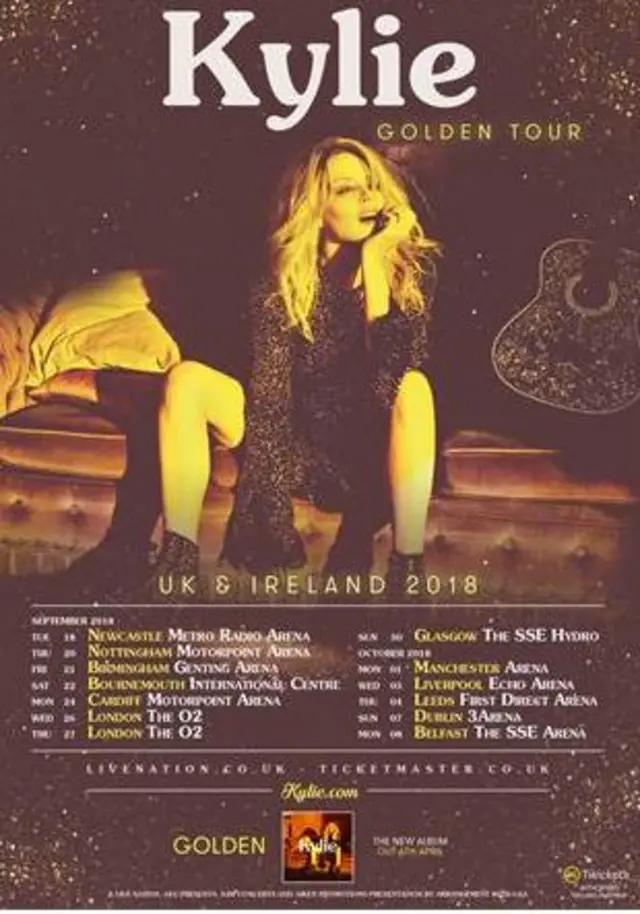 Poster of Kylie's latest tour