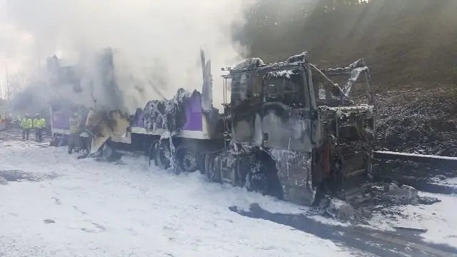 Scene of lorry fire