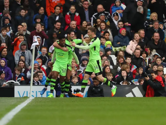 Wolves celebrate at Fulham