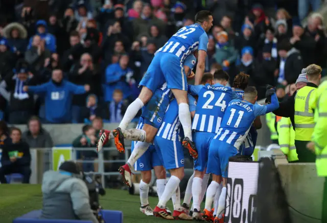 Brighton celebrate second goal