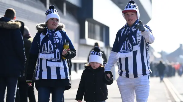 West Brom fans in scarves