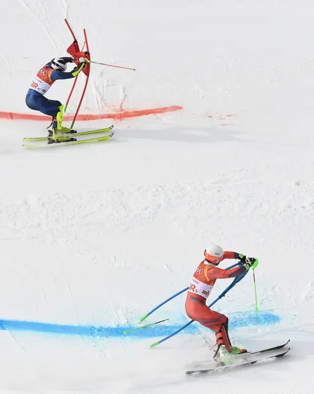 Dave Ryding of GB and Sebastian Foss-Solevaag of Norway