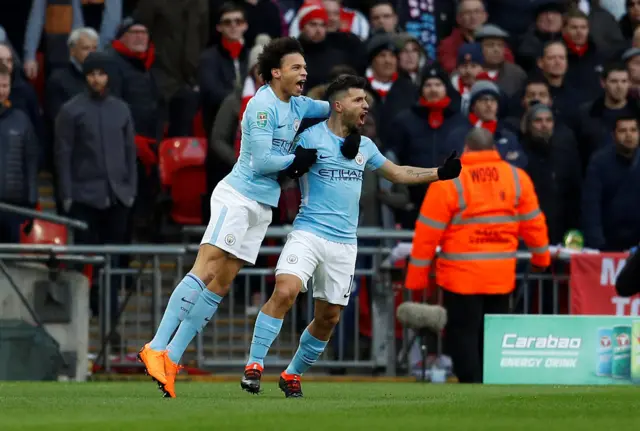 Sergio Aguero celebrates