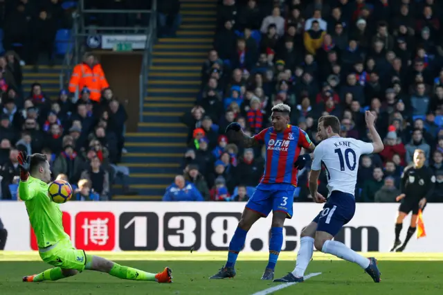 Harry Kane's shot is saved