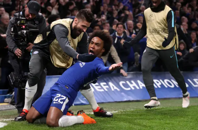 Willian Celebrates