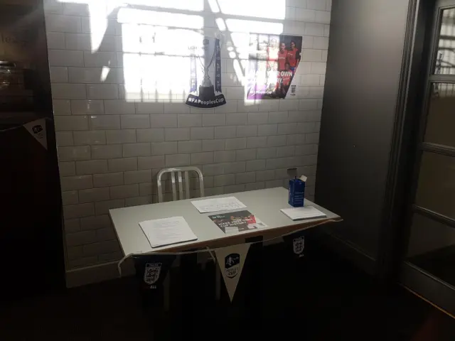 FA People's Cup registration desk.