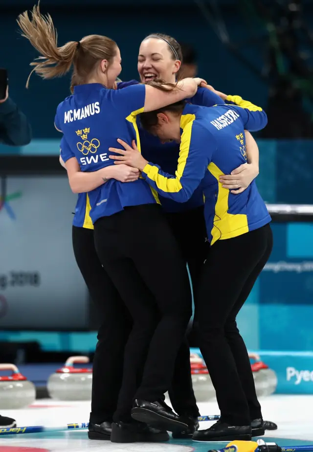 Sweden celebrate winning curling gold