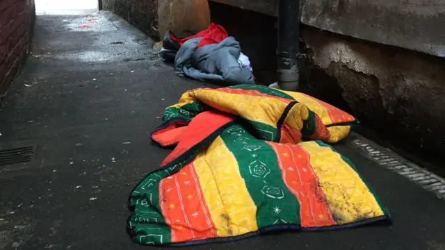 discarded sleeping bag