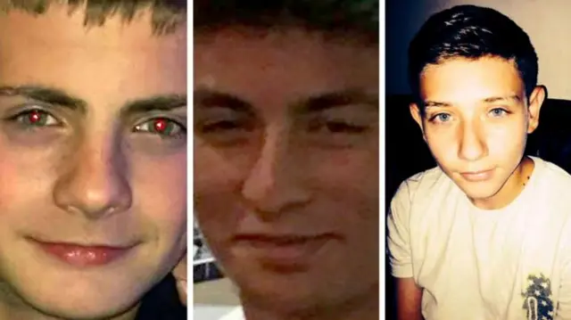 George Wilkinson, Harry Rice and Josh Kennedy were killed on their way to a five-aside football centre