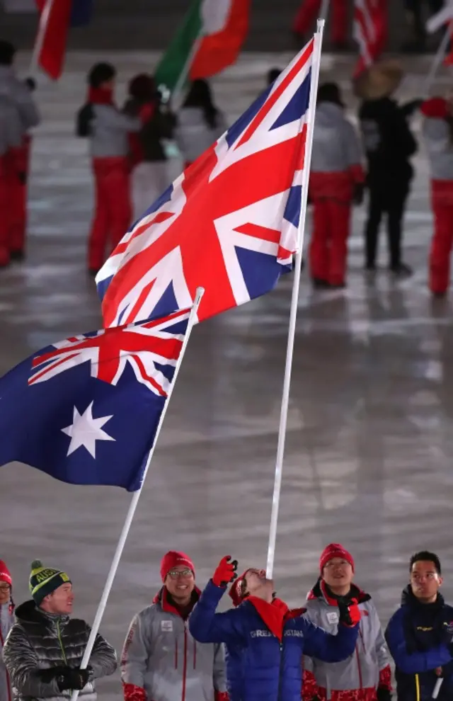 Billy Morgan with flag on chin