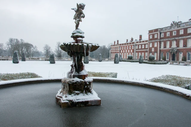 Frozen fountain at Knowsley Hall