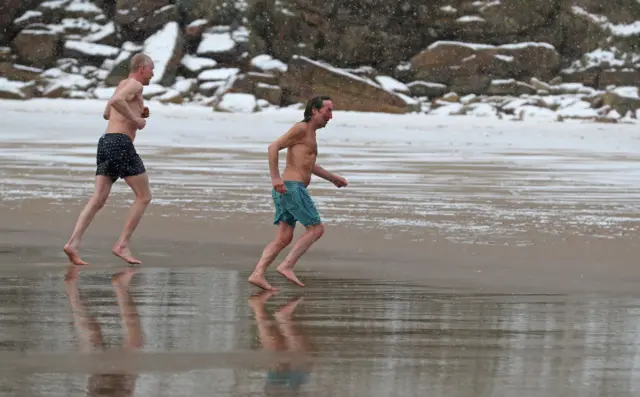 Men on beach