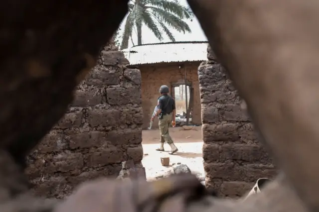 A soldier patrols in Kaduna State