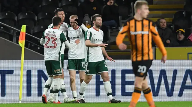 Oli McBurnie celebrates his goal