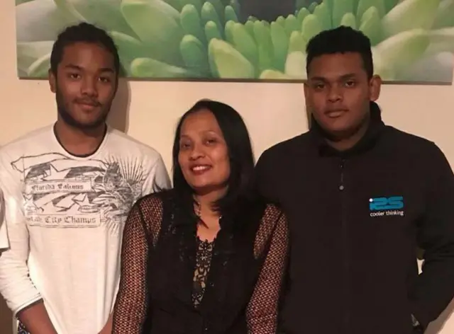 Picture of the mother and two sons who died in Sunday night's explosion