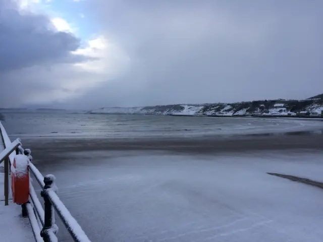 Snow on beach