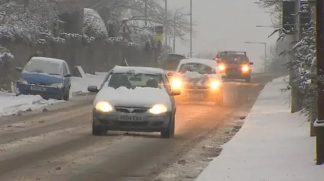 Cars in snow