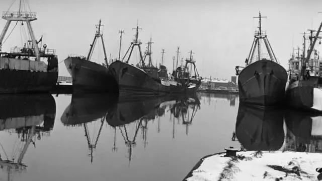 Trawlers in Hull docks