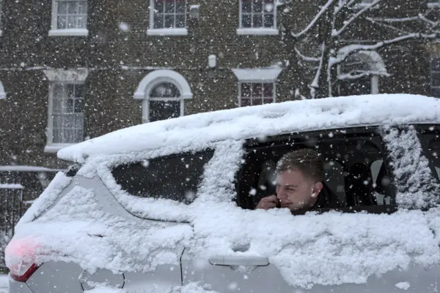 Man in car