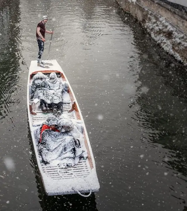 Punting in the snow