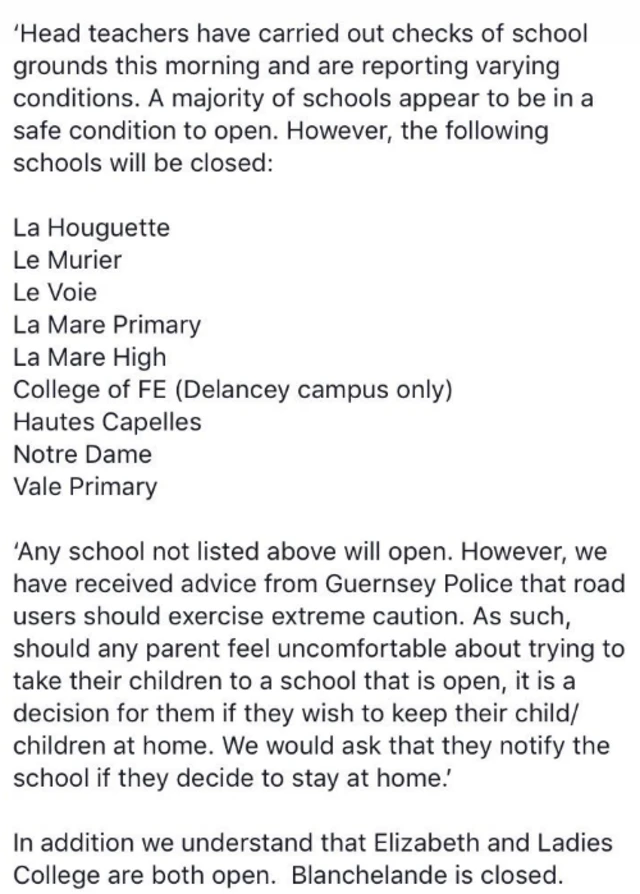 school closures list