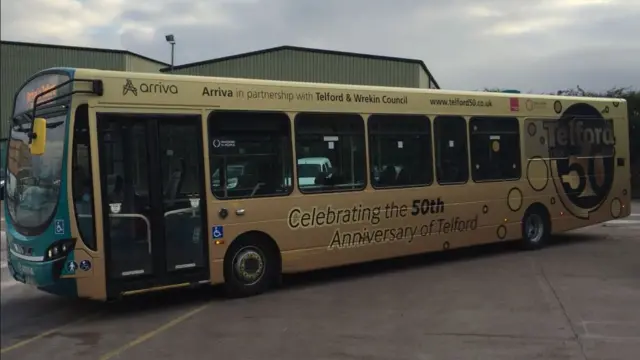 Gold bus