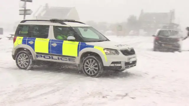 Police 4x4 in snow