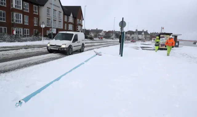 Lamp post in the snow