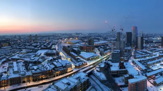 Sun rising over Stratford