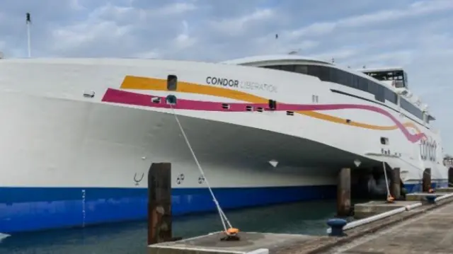 Condor Ferries' Liberation vessel moored up