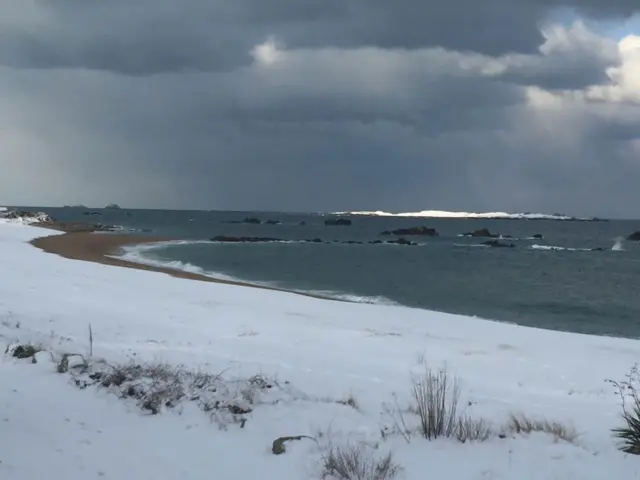 Burhou covered in snow