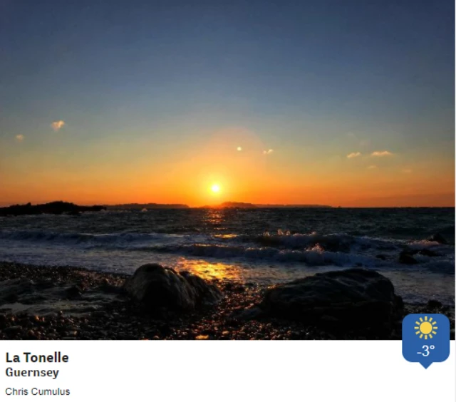 Sunrise on Guernsey's east coast