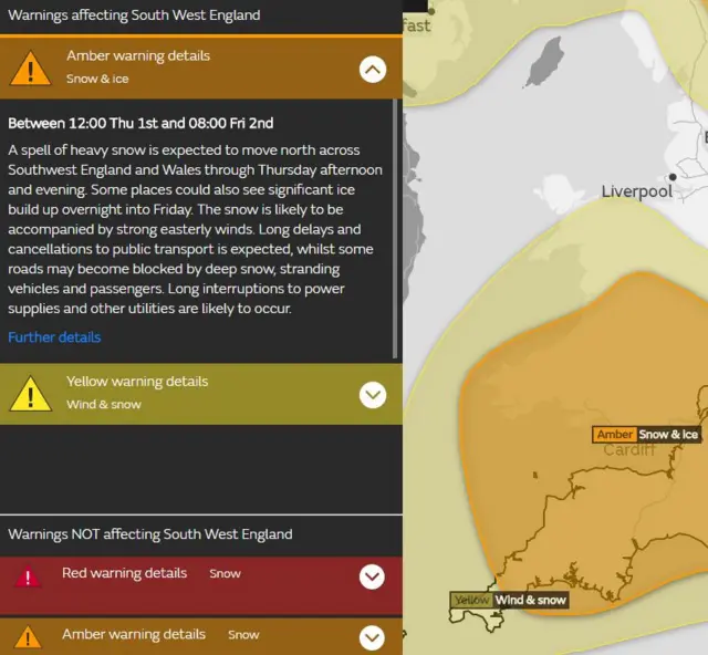 Met Office amber warning