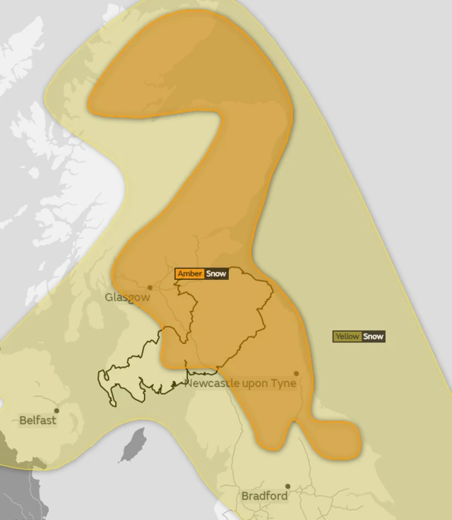 Amber weather warning