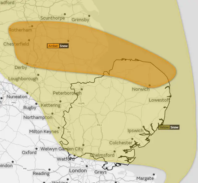 Snow amber warning