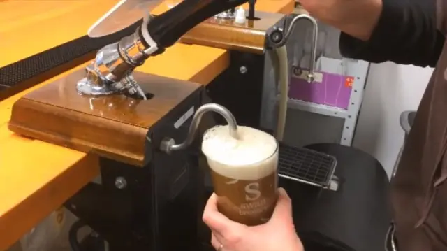 Beer being poured